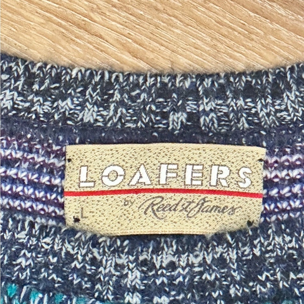 Loafers Sweater Mens L Plaid Vintage Knit Reed St James Casual Dad Office Work - Picture 5 of 6